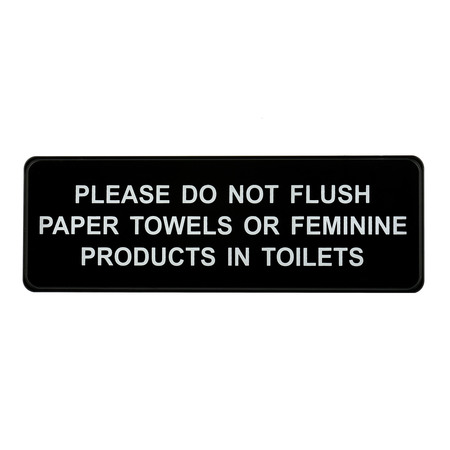 ALPINE INDUSTRIES Please Do Not Flush Paper Towels/Feminine Products in Toilet Sign, 9x3 ALPSGN-40​